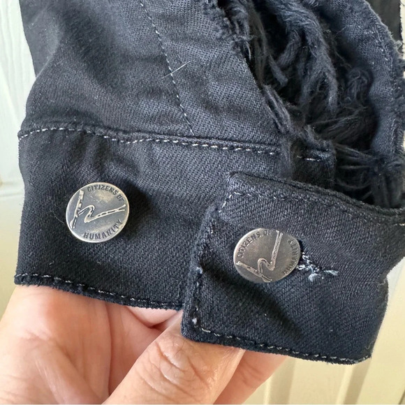 NWOT Citizens of humanity x Jerome Dahan distressed Sleeveless Jean Jacket Black - Picture 6 of 15